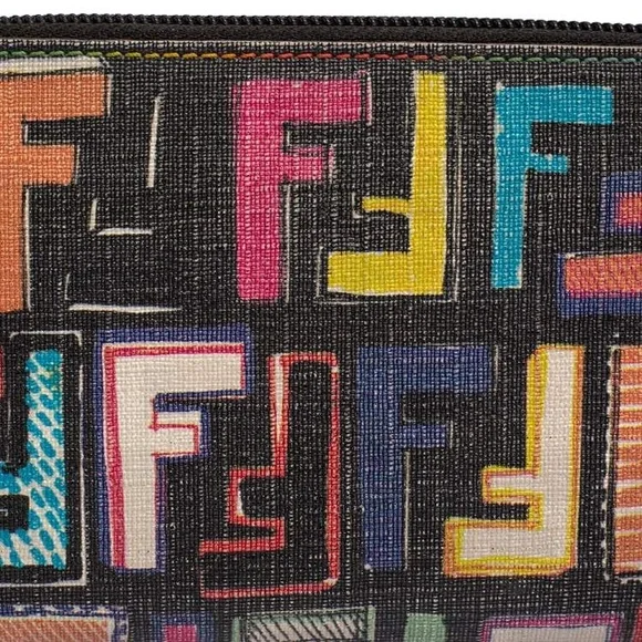 Fendi Long Wallet with a Zucca Multicolor FF Logo Pattern, Womens RARE - Picture 6 of 11
